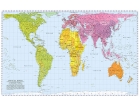 Mondo politico proiezione di Peters, carta geografica a colori