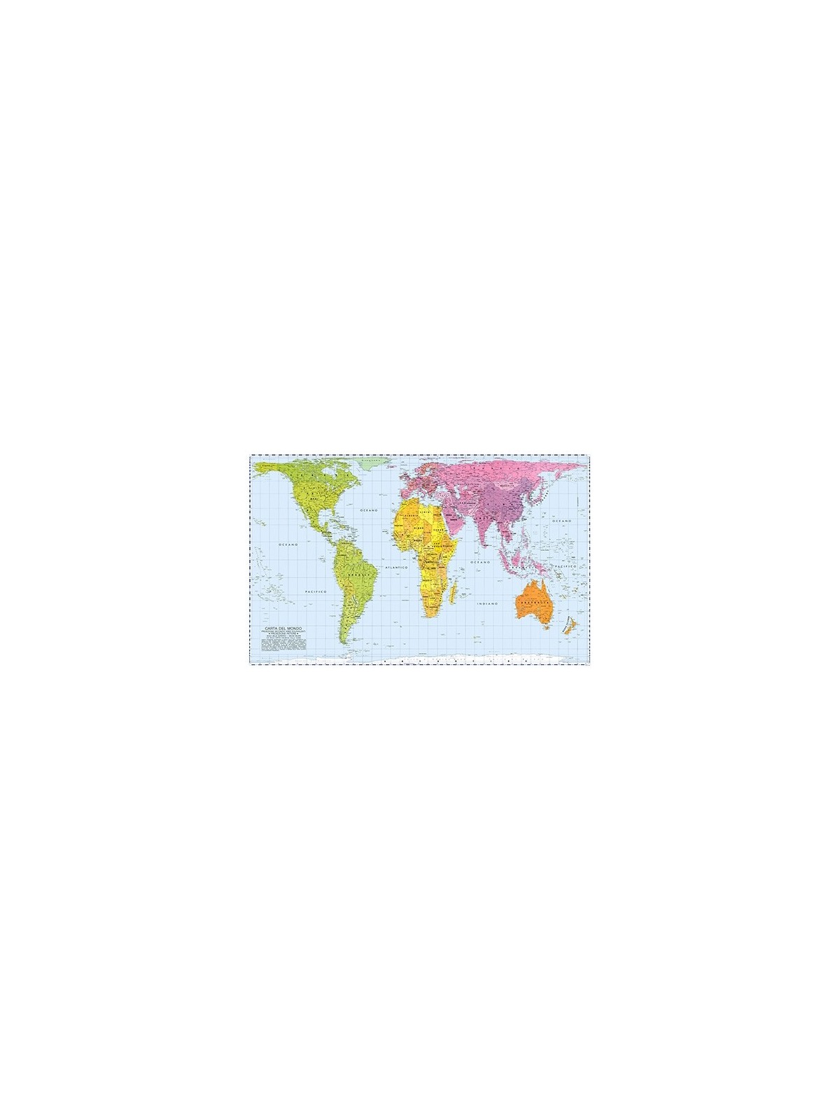 Carta geografica del mondo politica con la proiezione di Peters
