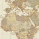 Sepia map of the world  cm. 140 x 90