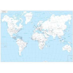 Administrative map of world in black and white cm 140 x 90