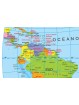 Political color map of the world cm 140 x 90