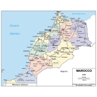 Marocco - carta geografica amministrativa con CAP - 2021