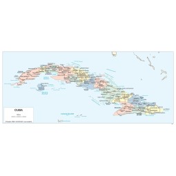 Cuba politica a colori - carta geografica