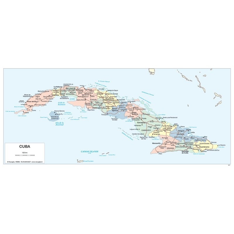 Cuba politica a colori - carta geografica