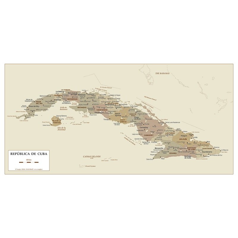 Cuba politica antichizzata - carta geografica