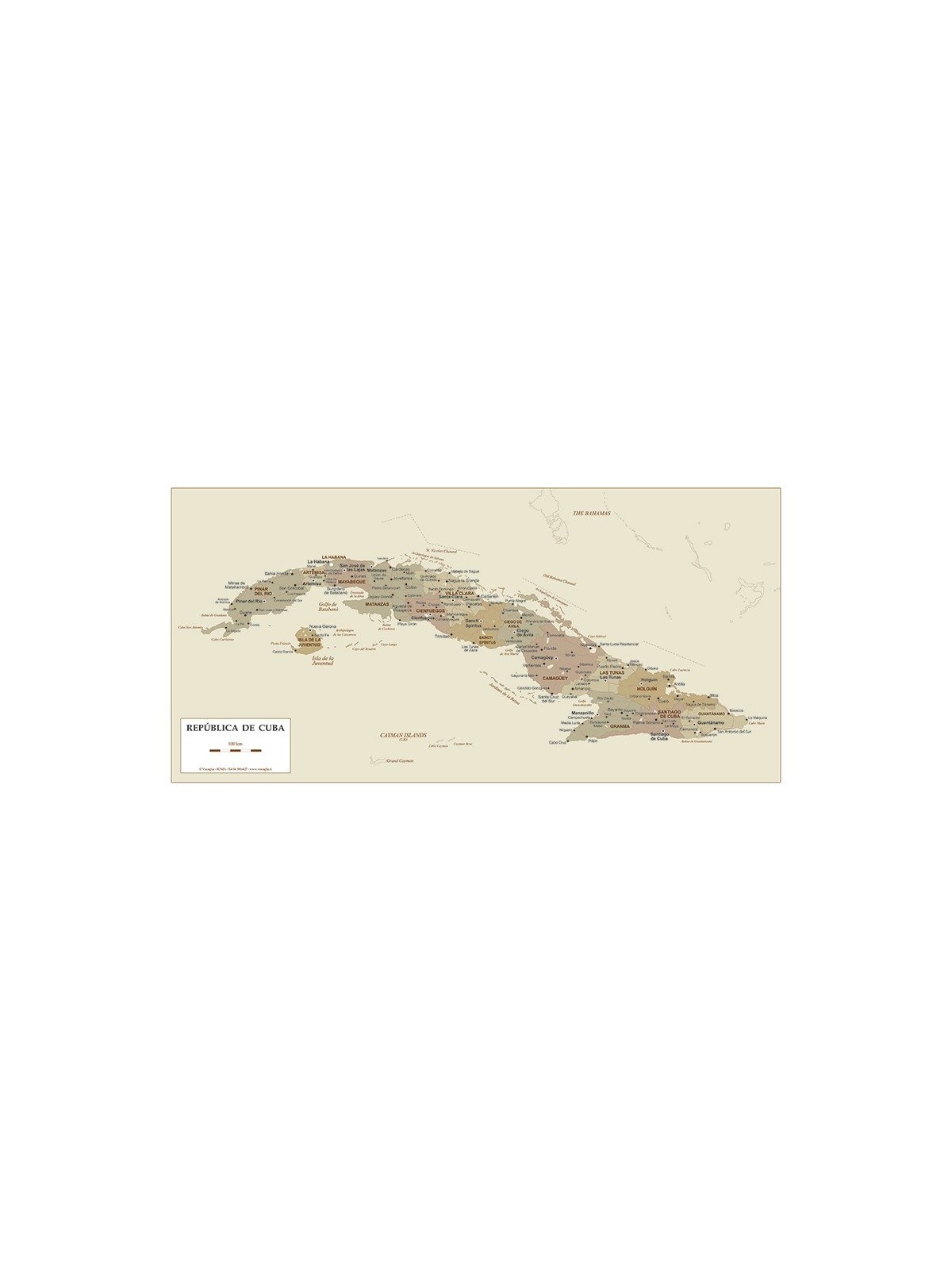 Cuba politica antichizzata - carta geografica