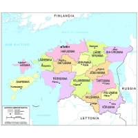 Carta geografica Estonia