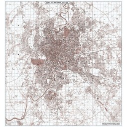 Carta geografica di Roma seppiata