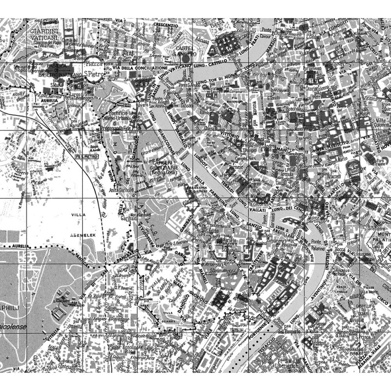 Carta geografica di Roma in bianco e nero