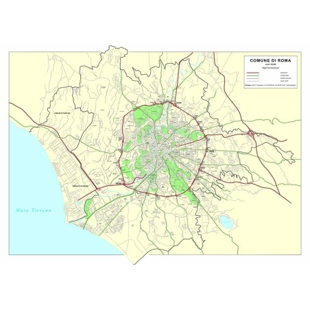 Comune di Roma carta stradale a colori