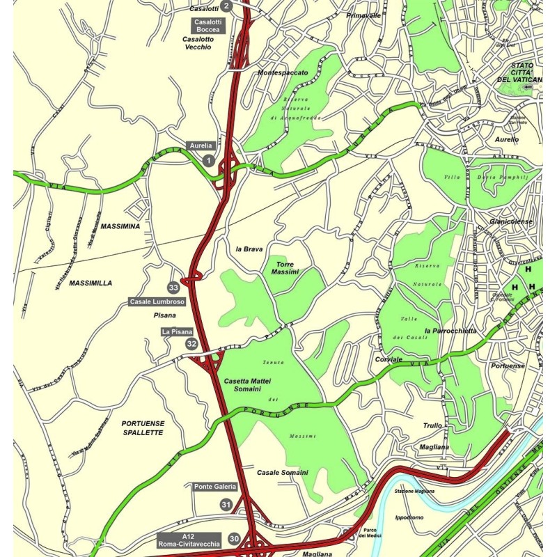 Mappa del Comune di Roma stradale