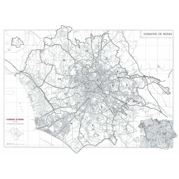 Mappa del Comune di Roma stradale in bianco e nero