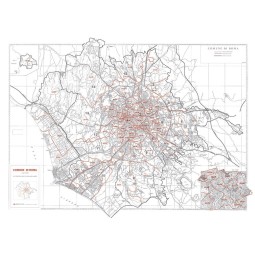 Mappa del Comune di Roma stradale in bianco e nero