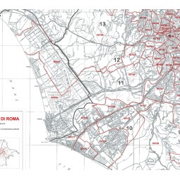 Mappa del Comune di Roma stradale in bianco e nero