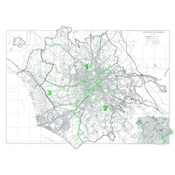 Mappa del Comune di Roma stradale in bianco e nero