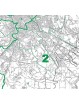 Mappa del Comune di Roma stradale in bianco e nero
