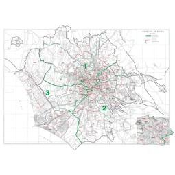 Mappa del Comune di Roma stradale in bianco e nero