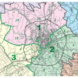 Carta stradale della provincia di Roma con ASL e CAP