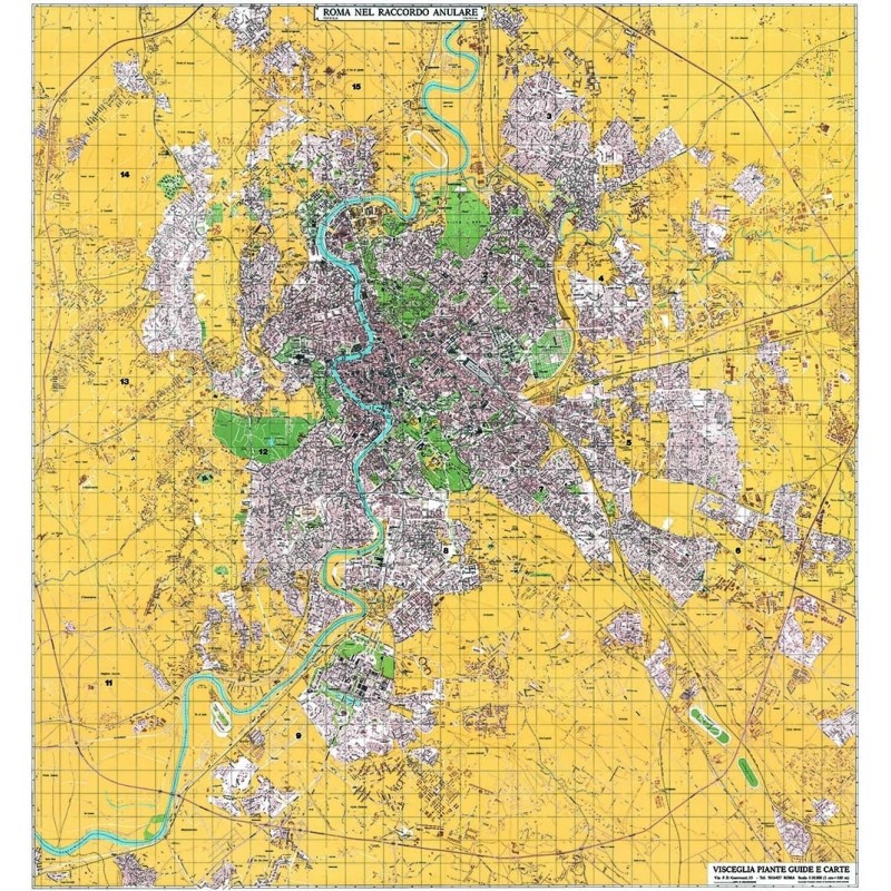 Carta geografica a colori di Roma