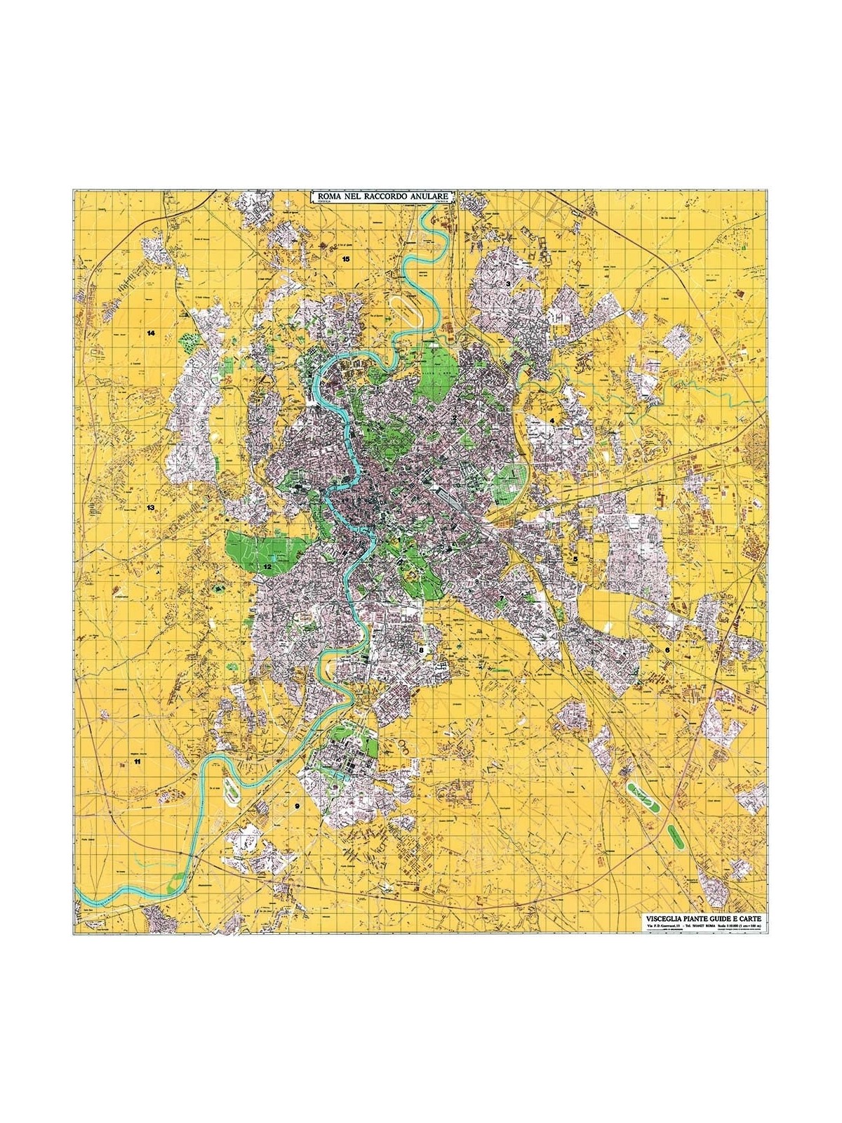 Carta geografica a colori di Roma