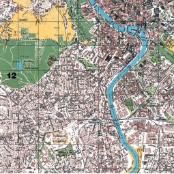 Carta geografica a colori di Roma