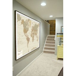 Sepia map of the world  cm. 140 x 90