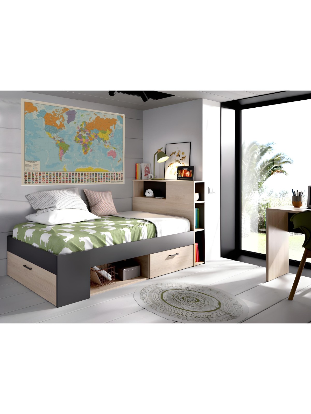 Planisfero politicoa colori con bandiere