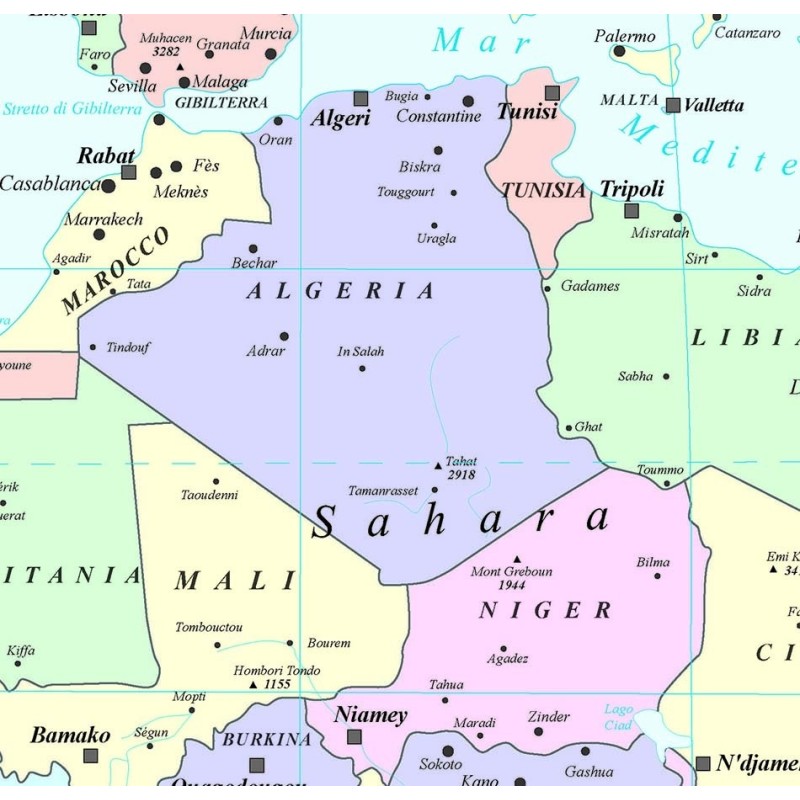Political map of the world cm 110 x 70