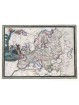 Antique color map of Europe
