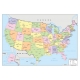 Stati Uniti - Carta geografica politica a colori