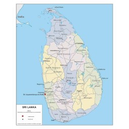 Sri Lanka - carta politica stradale
