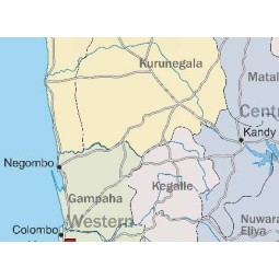 Sri Lanka - carta politica stradale