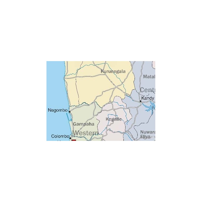 Sri Lanka - carta politica stradale