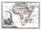 Carta geografica antica dell'Africa 1788