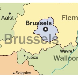 Particolare carta politica Belgio