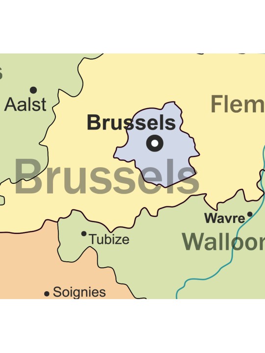 Particolare carta politica Belgio