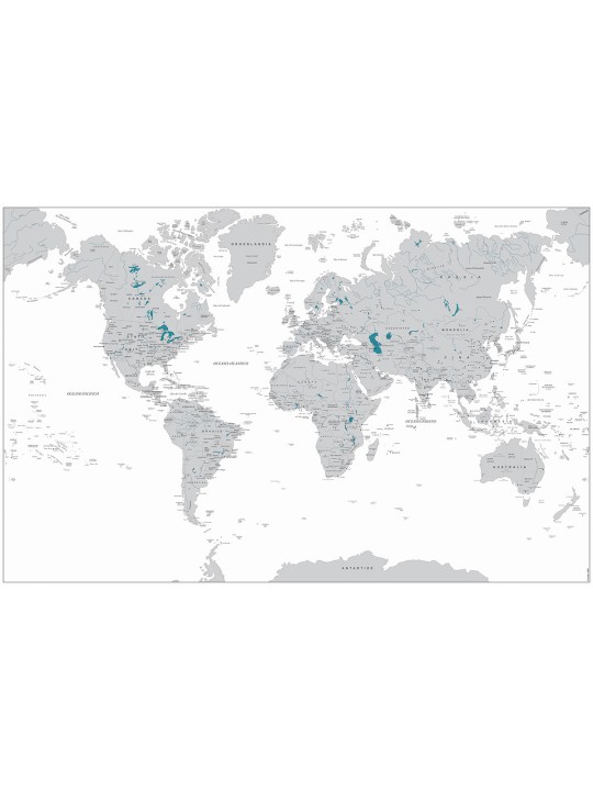 Carta geografica del mondo politica in grigio
