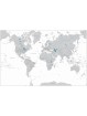 Political color map of the world cm 140 x 90