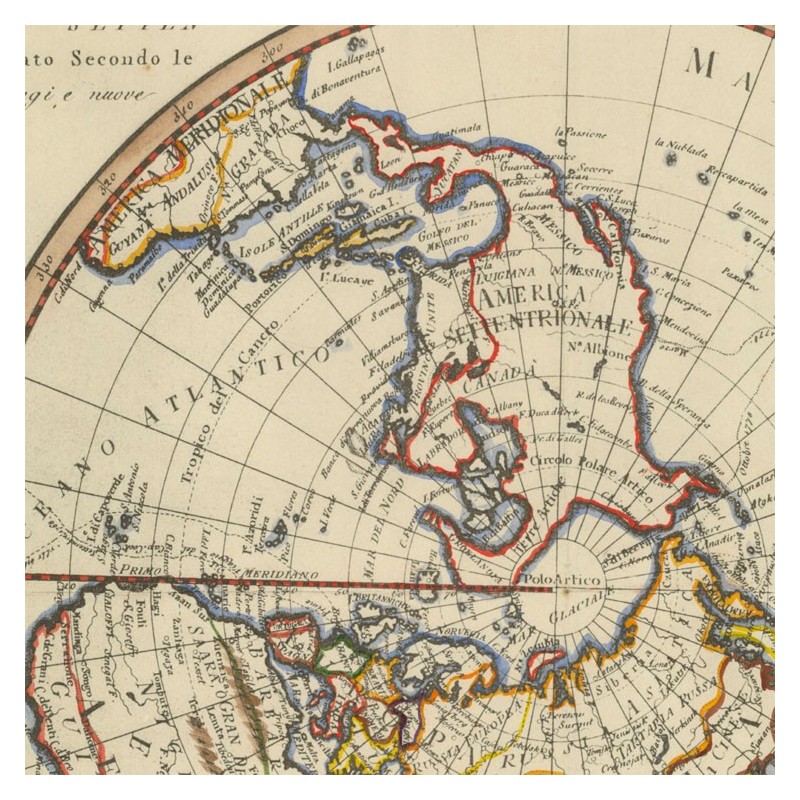 Anique map of of the Earth's northern hemisphere 