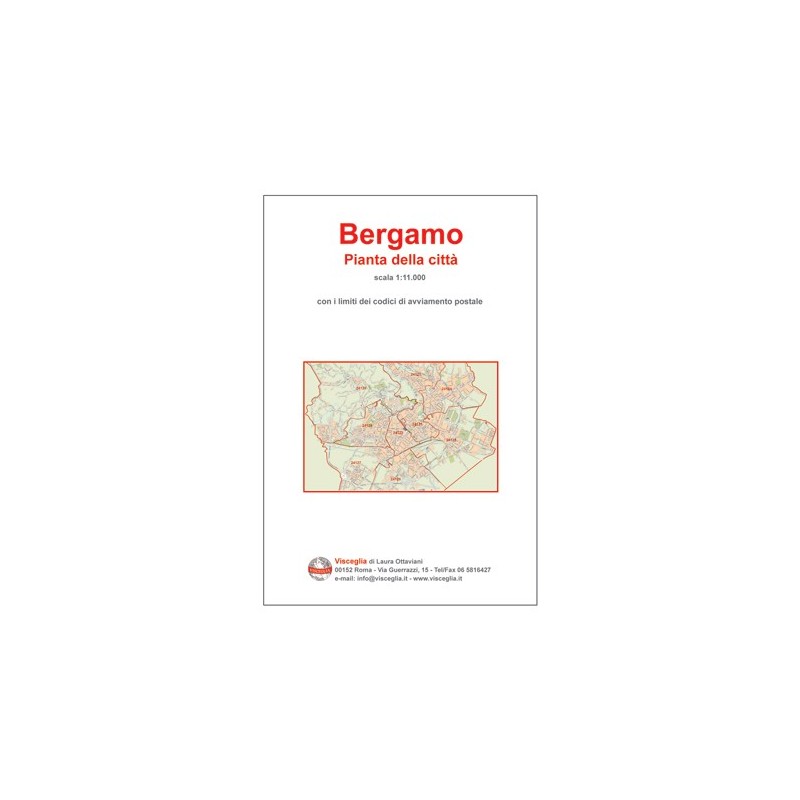 Plan of Bergamo with postal codes