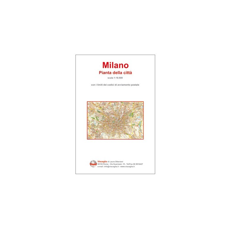 Plan of Milan with postal codes