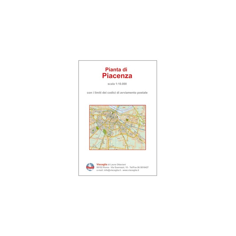 Plan of Piacenza with postal codes