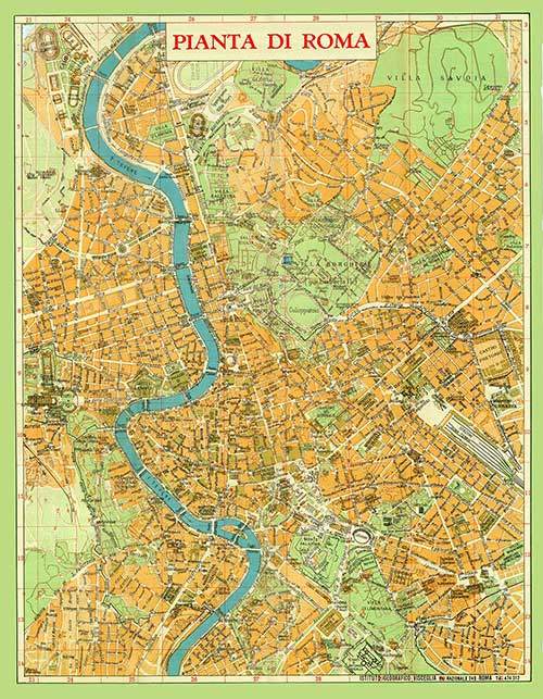 carta geografica roma vintage cartografica visceglia