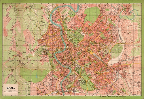Carta stradale di Roma anni '50