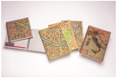 Quaderni di viaggio con carte geografiche
