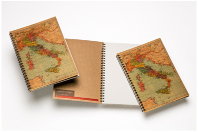 Quaderni di viaggio con stampa carte geografiche