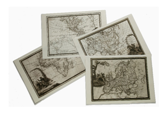 Esempio di tovagliette americane con stampa carte geografiche