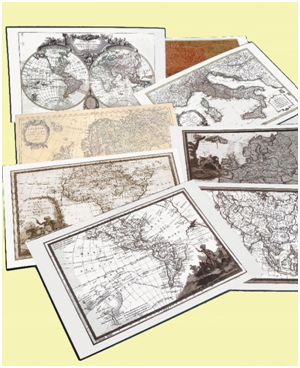 Tovagliette americane con carte geografiche